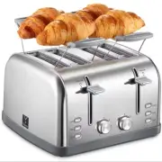 4-Slice Toaster, Extra Wide Slots, Stainless Steel, Bagel/Muffin Function Lift