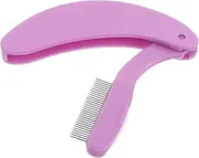 OSOLADY Ergonomic Folding Eyelash Brow Comb Metal Teeth Beauty Tool Portable Design for Travel Women's Makeup Kit
