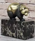 Art Deco Chinese Panda Gilt Bronze Masterpiece Hot Cast Sculpture Figure Sale