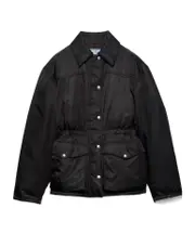 Prada Drawstring Buttoned Down Jacket IT42 black