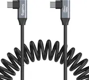 SMALLRIG USB C to USB C Coiled Data Cable (Angled to Angled), 90 Degree Cable 20Gbps High Speed Data Transfer, Support PD 100W Fast Charging, for iPhone, Laptops and Cameras etc. - 4793