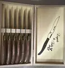 Jean Dubost Laguiole 6pc Steak Knife Set with Wood handles