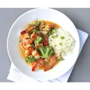 Curried Laksa Prawns with Cauliflower Rice & Crispy Tempeh 250g
