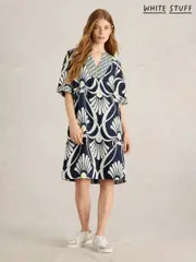 White Stuff Blue Ash 100% Linen Dress (F13869) | $182