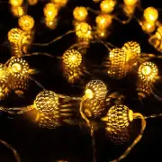 Diwali String Lights 50 LED 16 FT Battery Powered Moroccan Golden waterproof