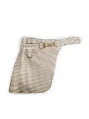 Wool Houndstooth Pattern Waist Belt
