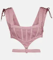 [Jean Paul Gaultier] Jean Paul Gaultier x KNWLS cutout denim corset top AU 14 purple