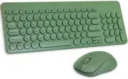 Combo De Teclado Y Ratã³n Inalã¡mbricos, Color Verde Intenso