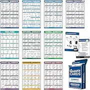 10 Pack: Exercise Workout Poster Set - Dumbbell Volume 1 & 2, Suspension, Kettlebell, Resistance Bands, Stretching, Bodyweight, Barbell, Yoga Poses + Dumbbell Exercise Cards