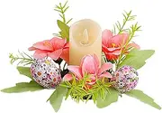 Spring Candle Rings, Easter Candle Wreaths, Holiday Blossom Garland, Easy To Use/Maintain, Enhances Home Aesthetics, White/Pink/Yellow/Purple, For Table Centerpiece, Home Decorations
