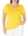 HUE Womens Short Sleeve V-neck Sleep Comfort Pajama Top in Mimosa Size Small NWT