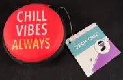 Tech Case - Earbuds Case - Hard Sides - Zipper -Cord Storage -Chill Vibes Always