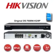 Hikvision Original 8CH 8PoE 4K NVR DVR DS-7608NI-K2/8P HDMI H.265+ CCTV System