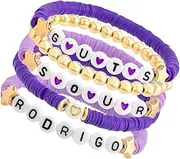 [Grovigor] Handmade Friendship Stretch Bracelets Friendship Charm Bracelets Colorful Polymer Clay Bracelet Soft Pottery Bracelet Jewelry for Women Girls