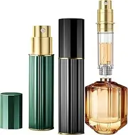 D-LOTUS 5ml Perfume Atomizer Travel Refillable,Bottom-Filling Fragrances Perfumes Bottle,Mini Cologne Dispenser, Portable Sprayer Pocket Size for Women Men Cruise Car Trip Gift 0.34oz (Black & Green)