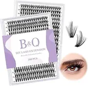 Lash Clusters DIY Individual Lashes 40D-0.07D-9-16MIX 300 PCS False Eyelash Cluster Volume Lashes Extension 30D 40D 50D D Curl Lash Clusters DIY lash Extensions at Home (40D-D-9-16MIX)