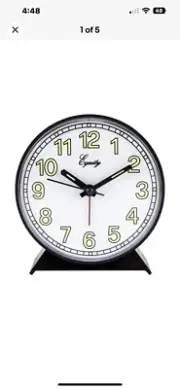 14077 Equity by La Crosse Battery Powered Analog Quartz Alarm Clock - Black NEW