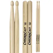 ChromaCast 5B USA Made, Wood Tipped, Hickory Drumsticks | 2 Pairs