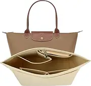 Amexo Bag Organiser for Longchamp, Pocket Insert Organiser, Handbags, Inner Pocket Organiser, Felt Handbag Organiser with Multi Pockets, Organiser for Longchamp Le Pliage (L)