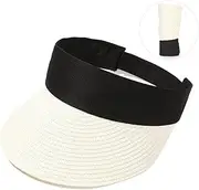 NIAN Summer Empty Top Suncap Portable Foldable Magic Tape Roll-up Beach Hat Wide Brim Women Sun Hat Fashion Casual Straw Cap Visors