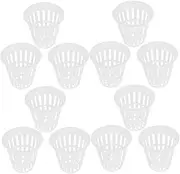 Yardenfun 12 Pack Hydroponic Baskets Mini Plant Pots Mesh Net Cup Garden Containers for Planting System