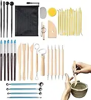 Pottery Carving Tools | Ceramic Making Set Adults Pottery Kit with Storage Bag | Clay Modeling Device Comfortable Grip Ceramic Carving Set for Shaping Refining Grinding