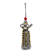 Brand New Mackenzie Childs Courtly Check Tea Kettle Beaded Tassel