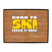 Powder Monkeez Born To Ski - Funny Novelty Doormat Man Cave Floor mat