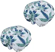 TOKIDNY 2 Pack Decorative Shower Caps for Women Large Size Waterproof Hair Cap for Coloring Styling Deep Conditioning