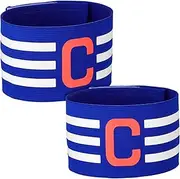 ERINGOGO 2Pcs Soccer Captain Armbands Leader Bands Bright Colors Breathable Durable Sports Armbands for Soccer Team Captains Design