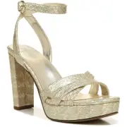Naturalizer Womens Mallory Gold Buckle Heels Shoes 10 Medium (B,M) BHFO 2849