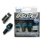 RAYS Formula Lock Bolt Set M14x1.25 28mm Black/Blue 60° 4PC