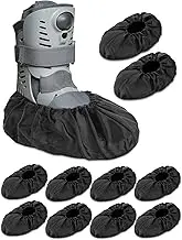 Janmercy 10 Pcs Fracture Walking Boot Cover Recovery Shoes Covers Waterproof Rain Cover for Walking Boot Brace Orthopedic Cover with Rubber Sole Reusable Boot Cover (Large)