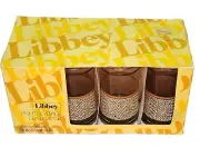 Vintage MCM Set of 8 Libbey Woodhue Tumbler Glasses 12 oz New In Box