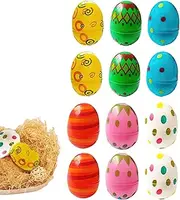 Egg Shells for Easter - Fillable Easter Eggs, Bright Empty Shells, Basket Stuffers | Colorful Eggs Toy Set, Reusable Easter Hunt Eggs Assortment for Family Community Celebration Event