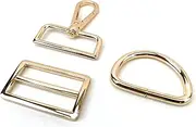 VersaKits 15 Pcs Purse Hardware Heavy Duty Swivel Snap Hooks D Rings for Purse and Tri-glide Slide Buckles for Bag Making