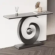 HOLGVE Console Table, Rock Board Sofa Table, Contemporary Accent Entryway Table, Against The Wall Hallway Table, Behind Couch Table, Foyer Table for Entrance, Living Room(Black-C,39.3inch/100cm)