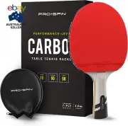 Ping Pong Paddle with Carbon Fiber | 7-Ply Blade, Offensive Rubber, 2.0Mm Sponge