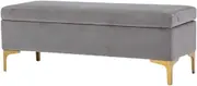 Storage Ottoman Stool Light Luxury Foot Sofa Iron Bench Rectangular Bed End Shoe Bench Clothing Store Nordic Storage Footstool(Gray,120x43x45cm)