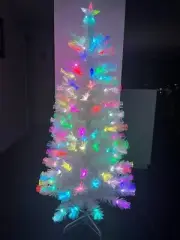 180cm White Micro fiber xmas trees includes free postage -Xmas sale now on!