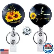 WoEluone 2 Pack Heavy-Duty Metal Badge Reel - Retractable Badge Holder with B