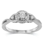 Brilliant Miracle Halo Ring with 1/4ct of Diamonds in 9kt White Gold