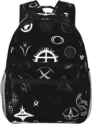 [CHRYSM] Backpack For Girls Boys Teens Schoolbag,Bookbag,Black And White Universe Daypack For High School,College,Travel,Work, Black, One Size