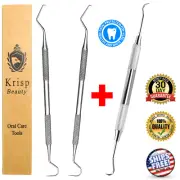 Dental Teeth Cleaning Dentist Scraper Pick Tool Calculus Plaque Floss Remover 3X