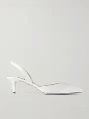[Aquazzura] Aquazzura - So Nude 50 Satin Slingback Pumps - White - IT42 IT 42 White