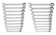 GearWrench 35720A-02 SAE Metric Ratcheting Combination Wrench Set 20 Pcs