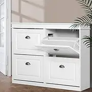 Artiss Shoe Cabinet Shoes Storage Rack Organiser White Shelf Cupboard 24 Pairs Organizer Footwear Display Stand Closet Holder Unit Solution Furniture System Space Capacity Design Convenience