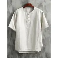 在飛比找ETMall東森購物網優惠-純亞麻中國風輕薄透氣短袖t恤