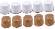 BEBEMOKO 10pcs Wooden Bottle Stoppers Cork Plug for Flask Kettle Cork Plug Bottle Anti-Aging Tasteless