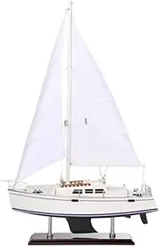 NAUTIMALL Wooden Catalina Yacht Model, 15x24 inch Sailboat Decor, Modern Luxurious Living Room Nautical Home Decoration Beach House Display